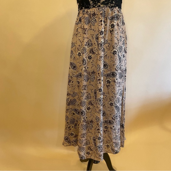 Soieblu Black Nude Floral Lace Paisley Sleeveless Maxi Dress Size S - Picture 7 of 9